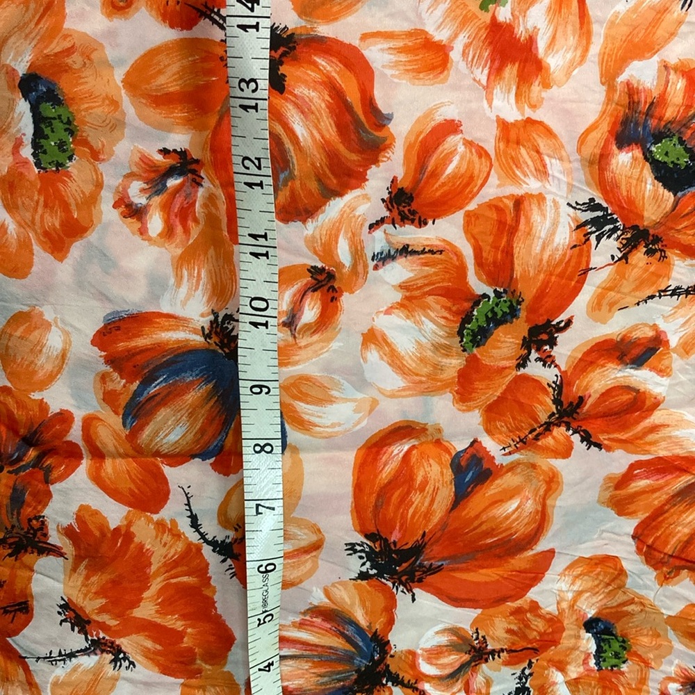 Vintage orange poppy acetate fabric. Make a great 50’s dress. 37 x 212 404